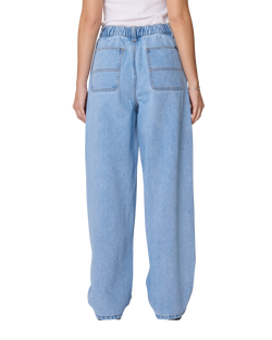 Obey Women's Leah III Baggy Double Knee Denim - Cirrus Wash