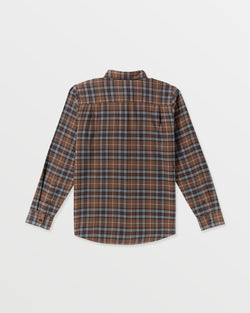 Volcom Caden Plaid Button Up Flannel - Brownstone