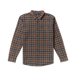 Volcom Caden Plaid Button Up Flannel - Brownstone
