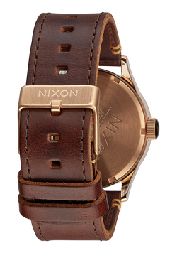 Nixon Sentry Leather Watch Rose Gold / Gunmetal / Brown
