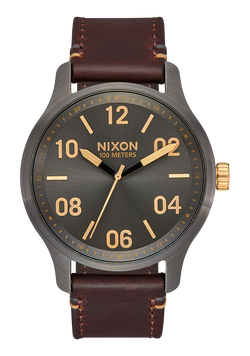 Nixon Patrol Leather Watch Gunmetal / Gold