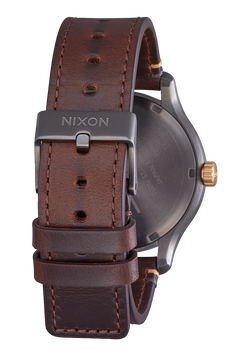 Nixon Patrol Leather Watch Gunmetal / Gold