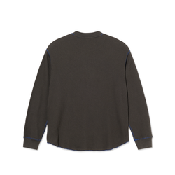 Polar Dylan Long Sleeve Waffle Shirt - Black/Blue