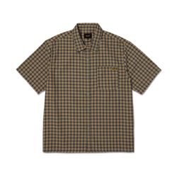 Huf Stretch Micro Plaid Shirt Clay