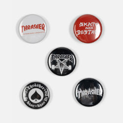 Thrasher Logo 5 Pack Buttons