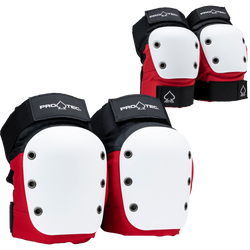 Pro-Tec Knee & Elbow Pack - Red/White